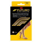 FUTURO Knee-High, Firm Support Medical Hosiery, Open Toe, Beige, Large by 