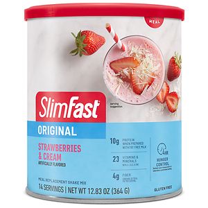 SlimFast Protein Shake Mix, Strawberries n' Cream, 12.83 oz