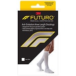 FUTURO Anti-Embolism Stockings, Knee Length, Closed Toe, White, X Large/Regular