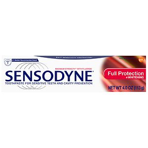 Sensodyne Toothpaste for Sensitive Teeth with Fluoride, Maximum Strength, Full Protection