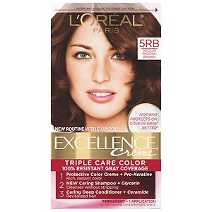 l oreal excellence creme permanent hair color medium coppery golden brown 8 43 1 74 oz pack l oreal excellence creme protection color creme permanent haircolor medium reddish l oreal excellence creme permanent hair color medium coppery golden brown 8 43 1 74 oz pack l oreal excellence creme protection color creme permanent haircolor medium reddish