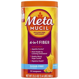 Metamucil Sugar Free MultiHealth Fiber Texture Powder Supplement, Orange Smooth