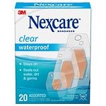 Nexcare Waterproof Clear Bandages, Assorted by 