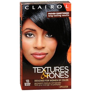 Buy textures & combs. - Clairol Textures & Tones Hair Color, Silken Black 1B, 1 ea