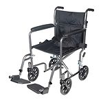 Drive Medical Transport Chair Economy, 17 inch, Silver Vein