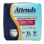 Attends Underwear Super Plus with Leakage Barriers Extra Large 58-68in, 210-250lb