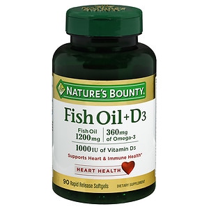 Nature's Bounty Fish Oil + D3, 1200mg & 1000 IU, Softgels