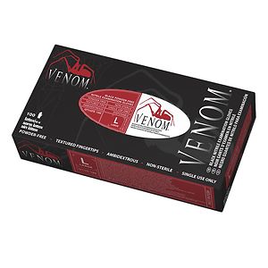 Venom Exam Glove, Latex-Free, Black, Large&nbsp;