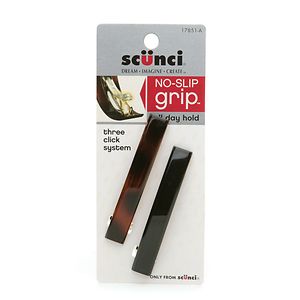 Scunci No-Slip Grip Barettes- 2 pcs