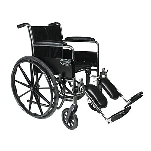 Everest & Jennings Traveler SE Steel Wheelchair Fixed Full Arms Elevating Footrest 18