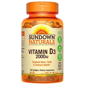 Sundown Naturals Vitamin D, 2000 IU, Softgels- 300 ea