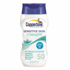 Coppertone Sensitive Skin Sunscreen Lotion SPF 50, 6 oz