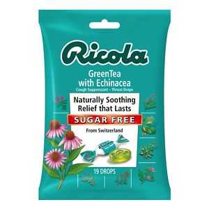 UPC 036602302075 product image for Ricola Cough Suppressant Throat Drops, Sugar Free, Green Tea with Echinacea, 19  | upcitemdb.com