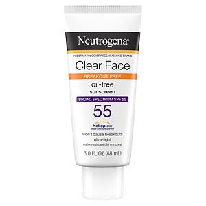 Neutrogena Clear Face Sunscreen Lotion, SPF 55, 3 fl oz