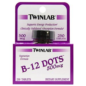UPC 027434006095 product image for Twinlab Vitamin B-12 Dots, 500mcg, 250 ea | upcitemdb.com