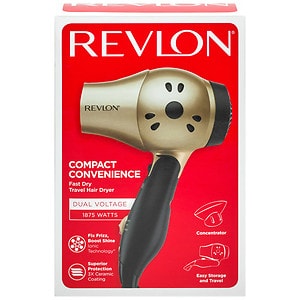 Revlon Hair Dryer on Revlon Compact Ionic Hair Dryer 1875w Travel 2heats 2speeds  Champagne