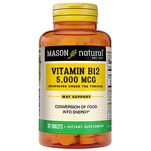 UPC 311845148186 product image for Mason Natural Vitamin B-12, 5000mcg, Sublingual Tablets, 30 ea | upcitemdb.com