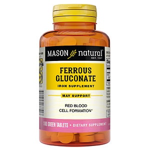 UPC 311845137517 product image for Mason Natural Ferrous Gluconate, Green Tablets, 100 ea | upcitemdb.com