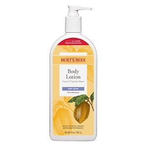 Burt's Bees Richly Replenishing Body Lotion for Dry Skin, Cocoa & Cupuacu Butters, 12 oz