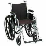 Nova Wheelchair Detachable, Reversable Desk Arms, Swing Away Footrests, Black Nylon, 18 inch- 1 ea