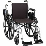 Nova Wheelchair Lightweight, Flip Back Detach Arm Swing Away Footrest, 18 inch- 1 ea