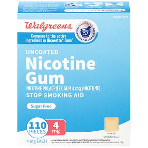 UPC 311917067223 product image for Walgreens Nicotine Gum, 4mg, Original, 110 ea | upcitemdb.com