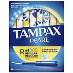 Tampax Pearl Tampons with Pearl Plastic Applicators, Fresh Scnet, Regular, 18 ea