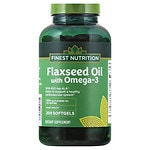 Finest Nutrition Flax Seed Oil 1300 mg Dietary Supplement Softgels