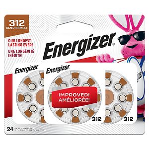 UPC 039800102911 product image for Energizer Hearing Aid Batteries, 312, 24 ea | upcitemdb.com