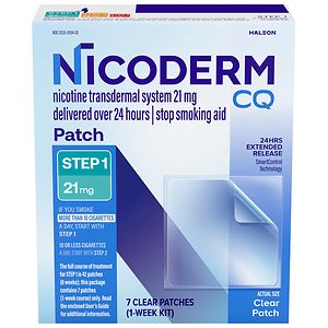 NicoDerm CQ Nicotine Transdermal System Clear Patches
