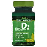 Finest Nutrition Vitamin D3 1000 Iu Softgels