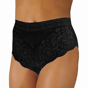 Wearever Women's Lovely Lace Trim Panty, XL, Black
