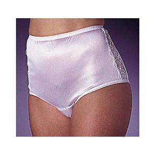 Wearever Women's Nylon and Lace Incontinence Panty, Large, White