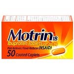 Motrin IB Ibuprofen Tablets USP 200mg, Caplets- 50 ea