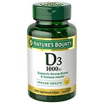 Nature's Bounty D-1000 IU Dietary Supplement Rapid Release Liquid Softgels