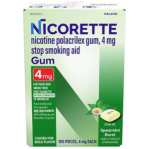 Nicorette Nicotine Gum, 4 mg, Spearmint Burst with a hint of Chamomile