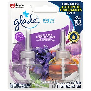 Glade PlugIns Scented Oil Refill, Lavender & Peach Blossom- 2 fl oz