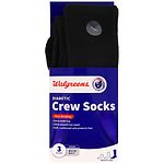 Walgreens Diabetic Crew Socks for Women, Black, Sizes 6-10