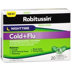 Robitussin Nighttime Cold + Flu Liquid Capsules