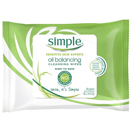 Simple Oil Balancing Cleansing Wipes - 25 ea