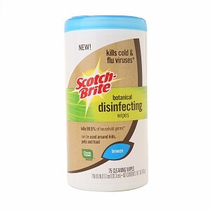 UPC 051141340913 product image for Scotch-Brite Botanical Disinfecting Wipes, Breeze, 16.7 oz | upcitemdb.com