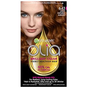Garnier Olia Oil Powered Permanent Haircolor, 6.43 Light Natural Auburn