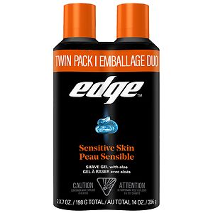 Edge Shave Gel, Twin Pack, Sensitive Skin- 14 oz