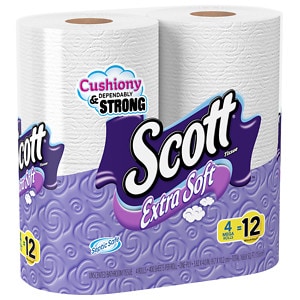 UPC 054000363672 product image for Scott Extra Soft Bath Tissue, Mega Roll, 4 Pack, 1 ea | upcitemdb.com