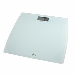 American Weigh Digital Glass Top Bathroom Scale, White