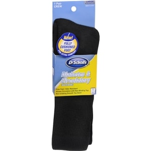 UPC 042825505940 product image for Dr. Scholl's Diabetes & Circulatory Health Crew Socks, Black, Large, 1 pr | upcitemdb.com