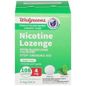 UPC 311917154695 product image for Walgreens Nicotine Lozenge, 4 mg, Mint, 108 ea | upcitemdb.com