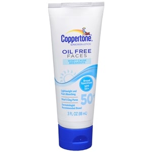 UPC 041100004468 product image for Coppertone Oil Free Sunscreen Lotion for Faces, SPF 50+, 3 fl oz | upcitemdb.com