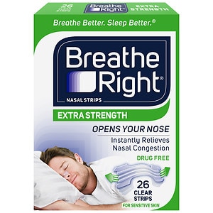 Breathe Right Nasal Strips, Extra Clear for Sensitive Skin