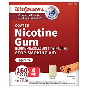 UPC 311917153872 product image for Walgreens Nicotine Replacement Gum 4Mg, Cinnamon, 160 ea | upcitemdb.com